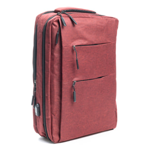 Zaino da cabina multiscomparto, porta laptop 17". Adattabile a Trolley. Presa USB esterna nascosta.