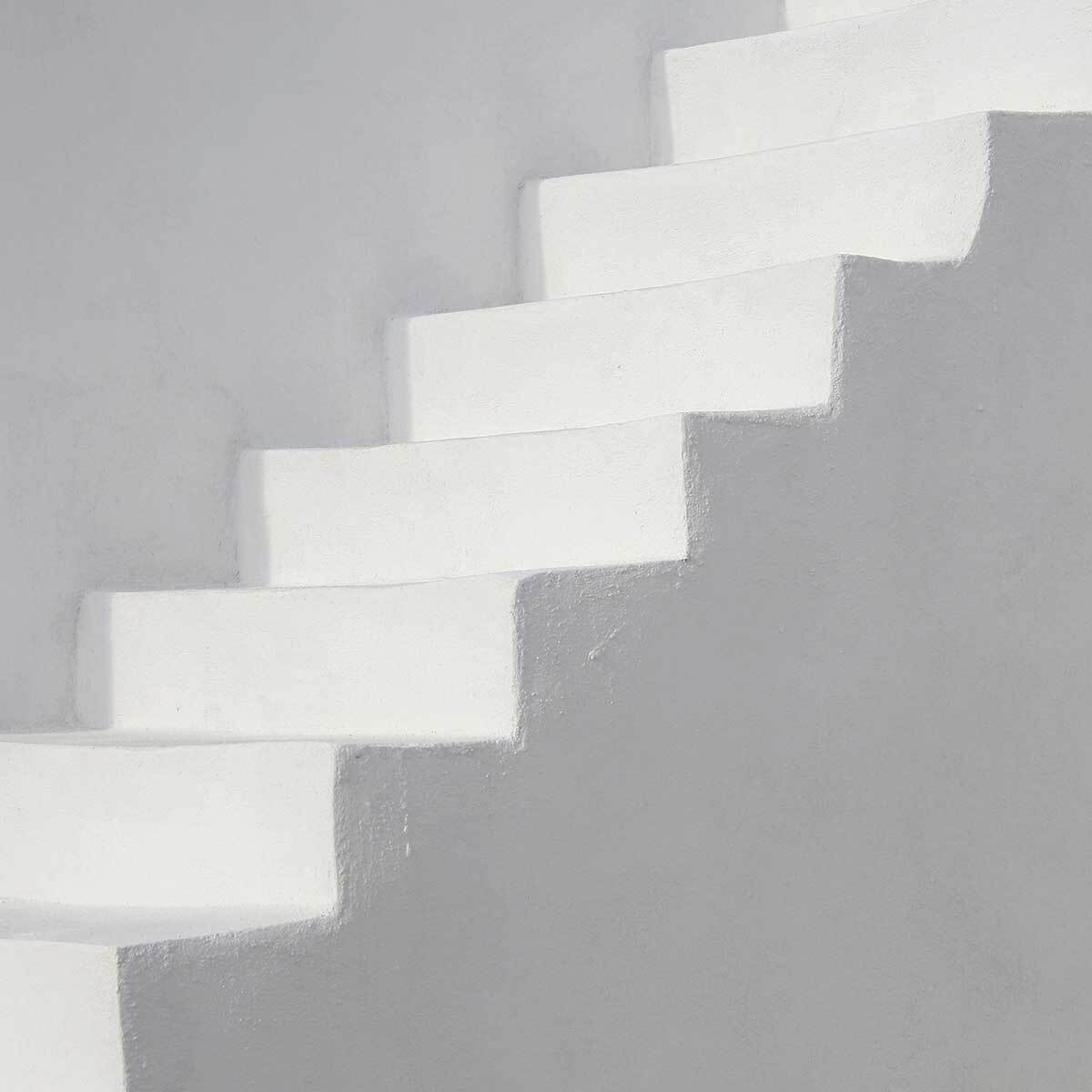 Poster milos stairs Affiche + cadre en bois - Noir