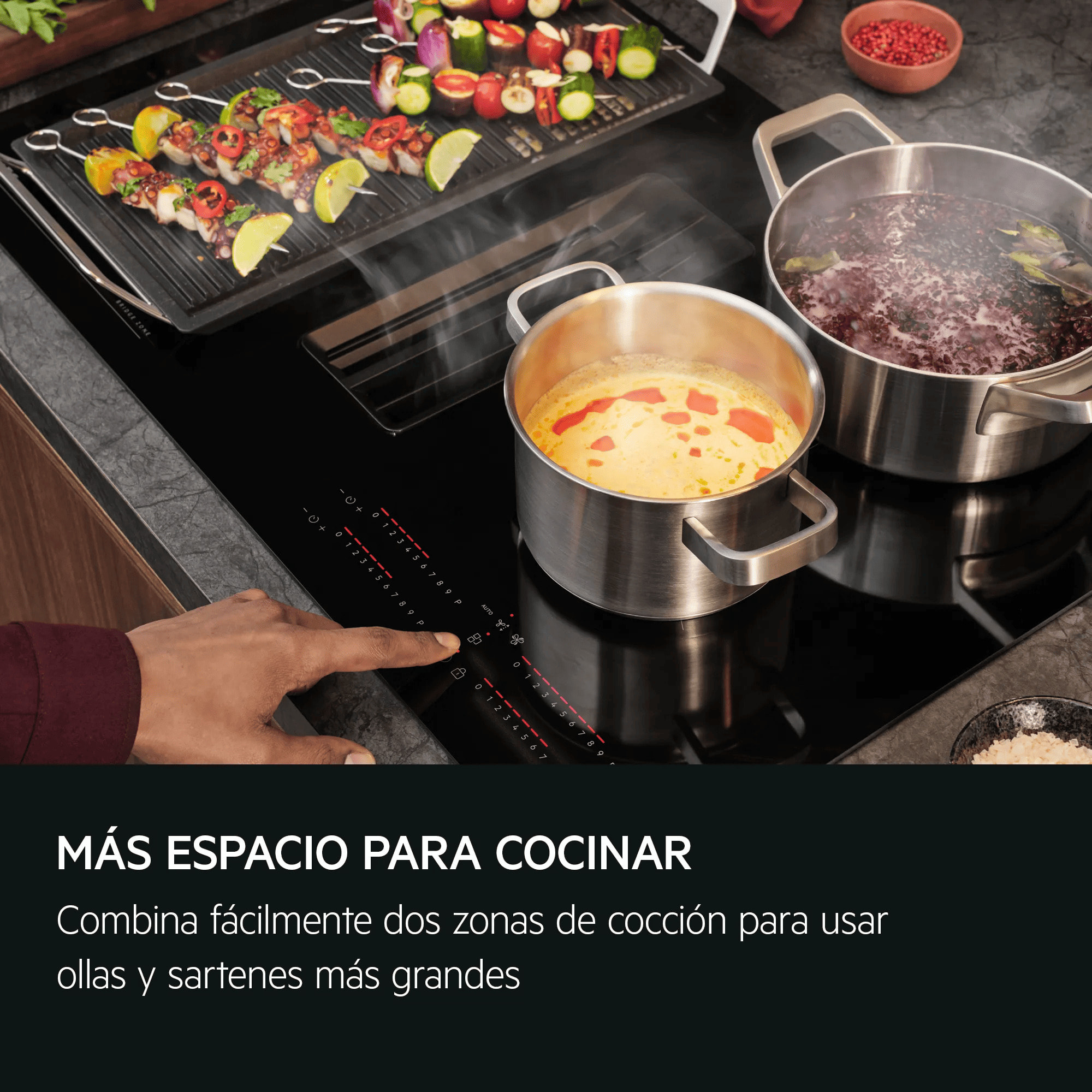AEG Placa de inducción con campana extractora de 80 cm TH84CB03FB