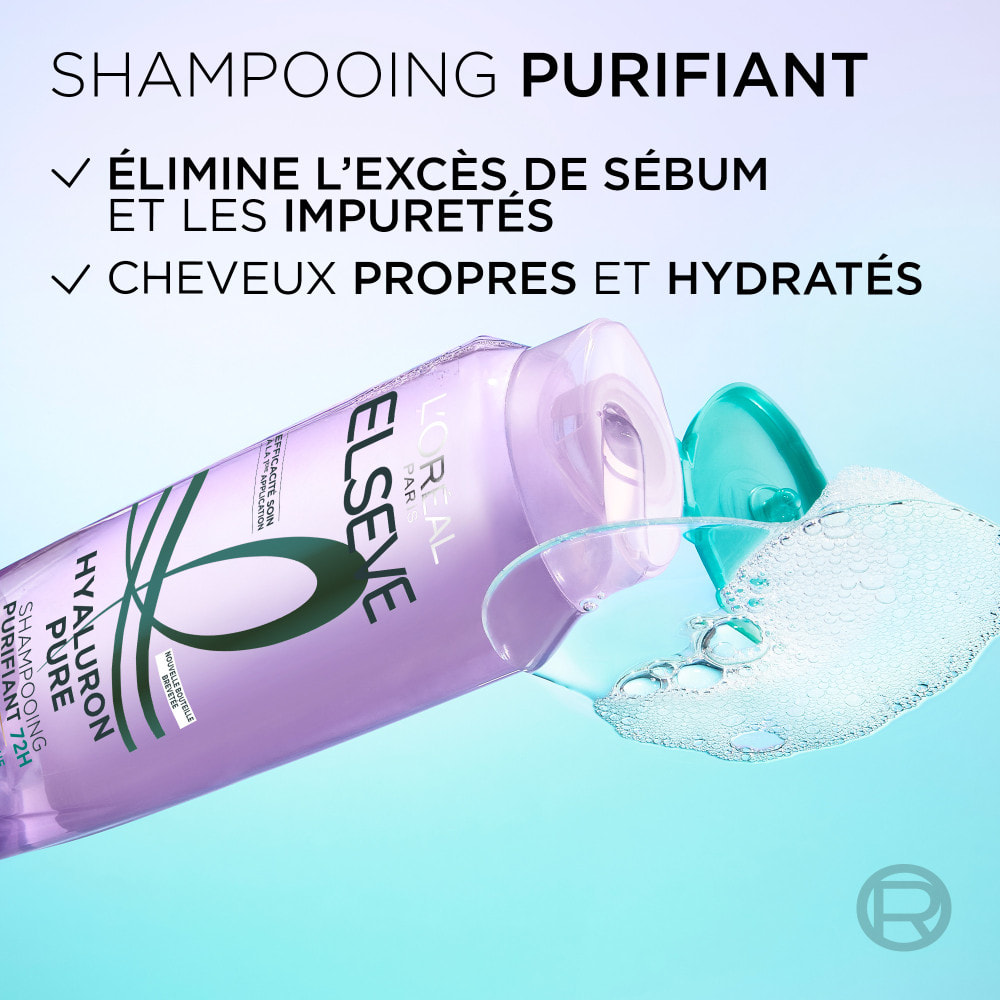 Lot de 12 - L'Oréal Paris Elseve Hyaluron Pure Shampooing Purifiant 72H 250ml