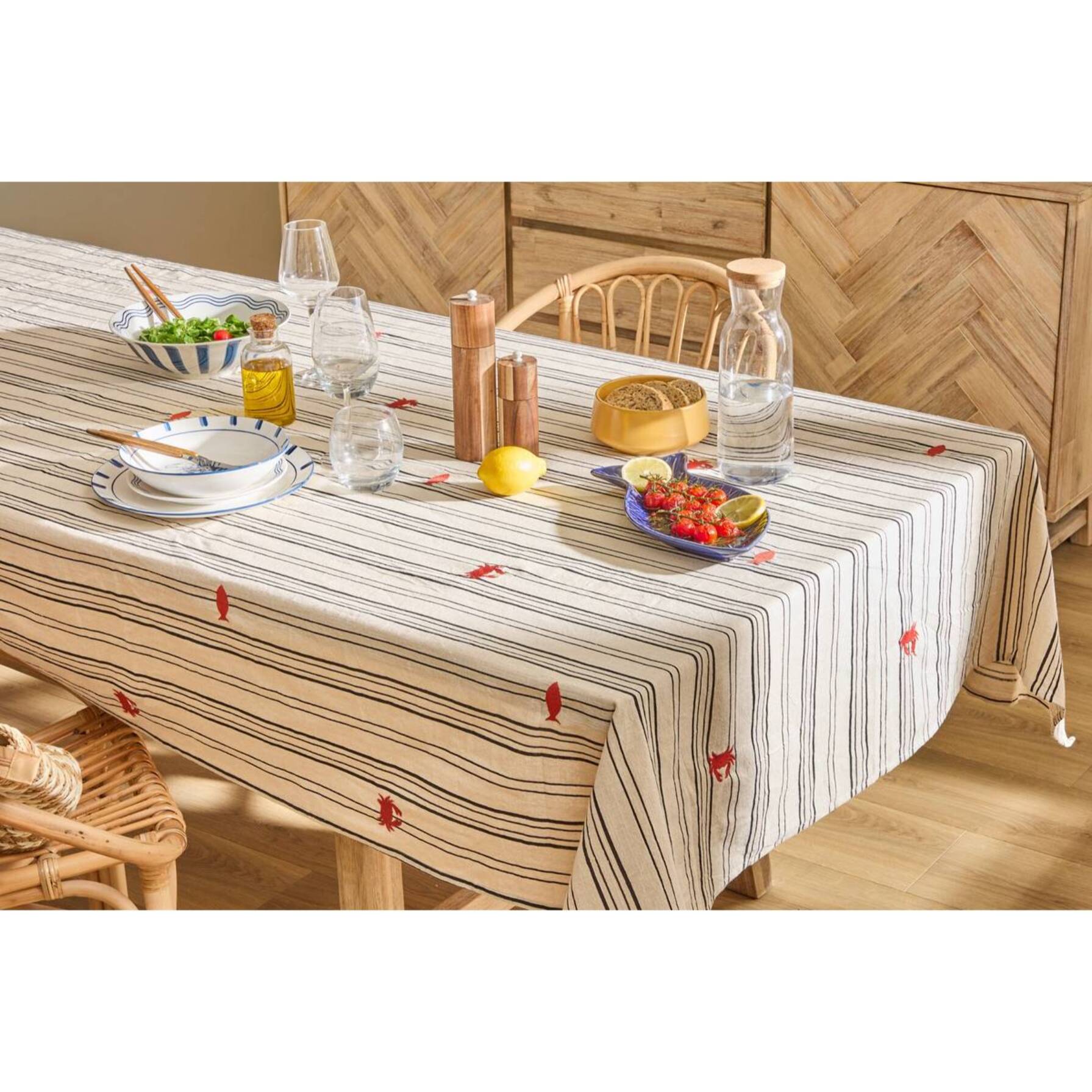 Nappe Oceania 150x250cm beige en coton