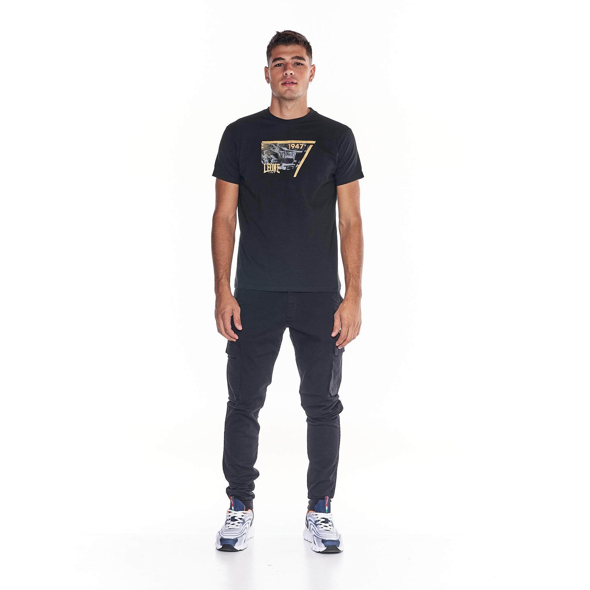 Camiseta hombre estampado boxeo b/n ORO