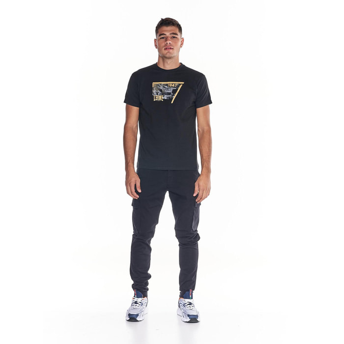 Camiseta hombre estampado boxeo b/n ORO