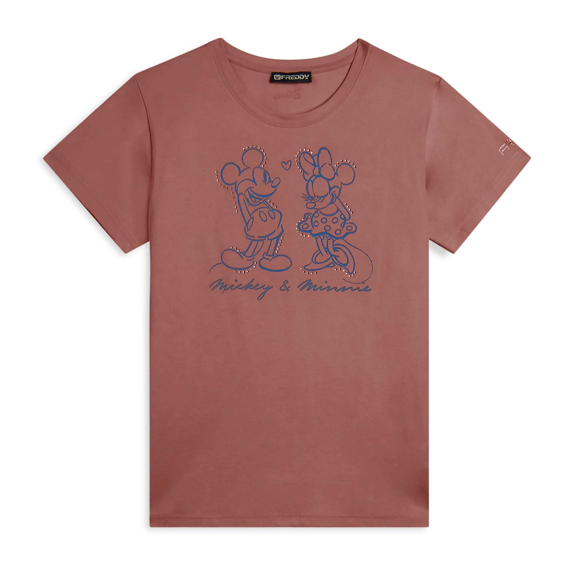 T-shirt da donna con stampa Disney e strass