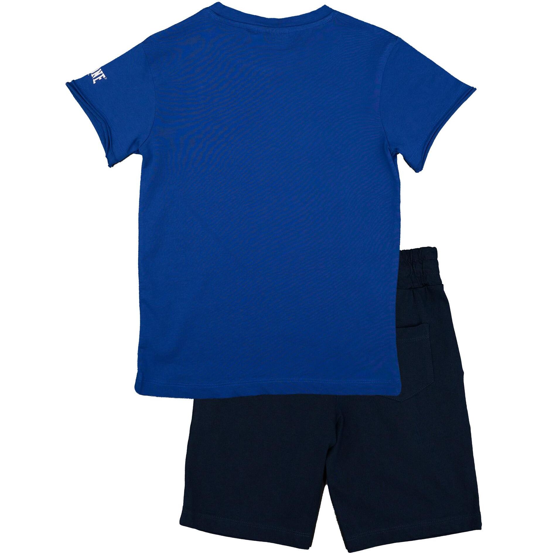 Set completo da bambino in cotone con t-shirt e pantaloncini Leone Timeless