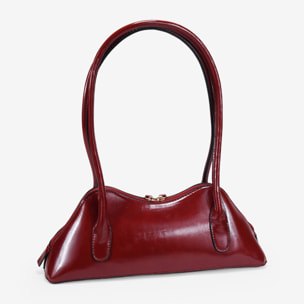 Bolso de hombro rojo con cremallera