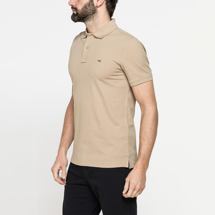 POLO MANICA CORTA IN COTONE E LINO