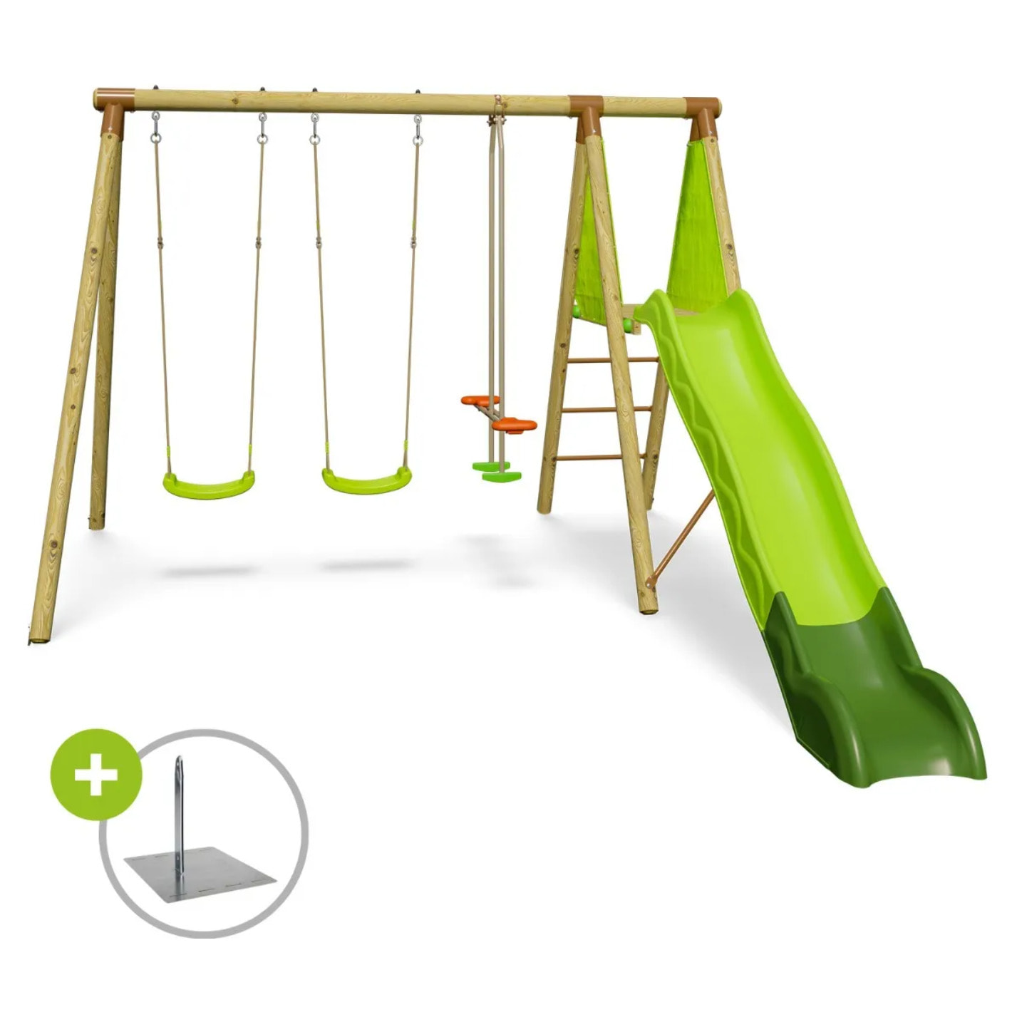 Balançoire en bois 2,30 m Topwood YAKI - 6 enfants