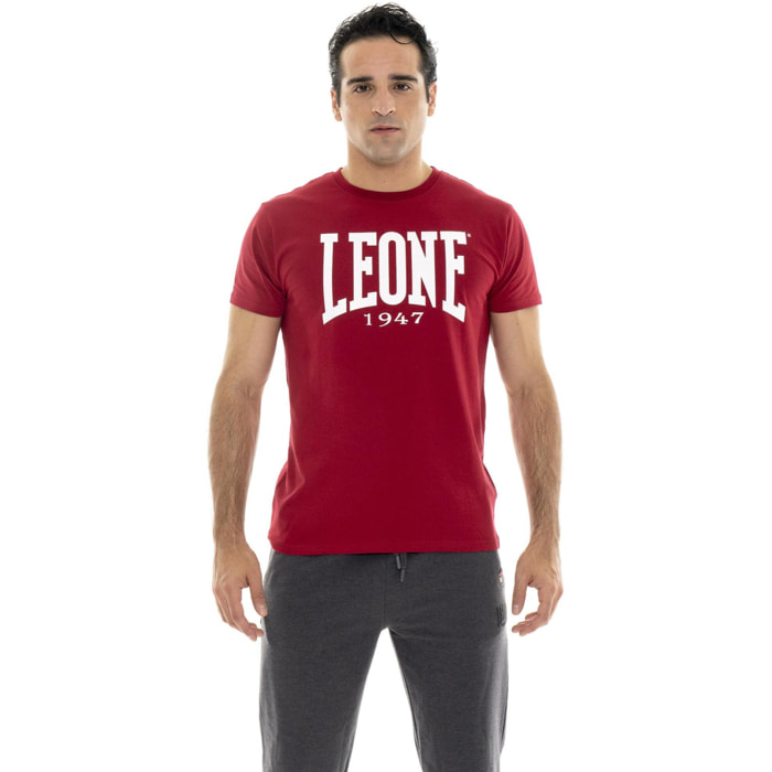 Camiseta de manga corta de algodón elástico con gran logo 'Basic'