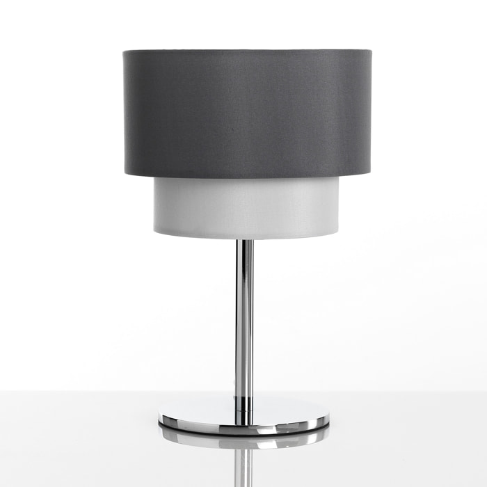 Lampe à poser Tomasucci ALASKA, en coton et acier, gris, 20 × 20 × 30 cm