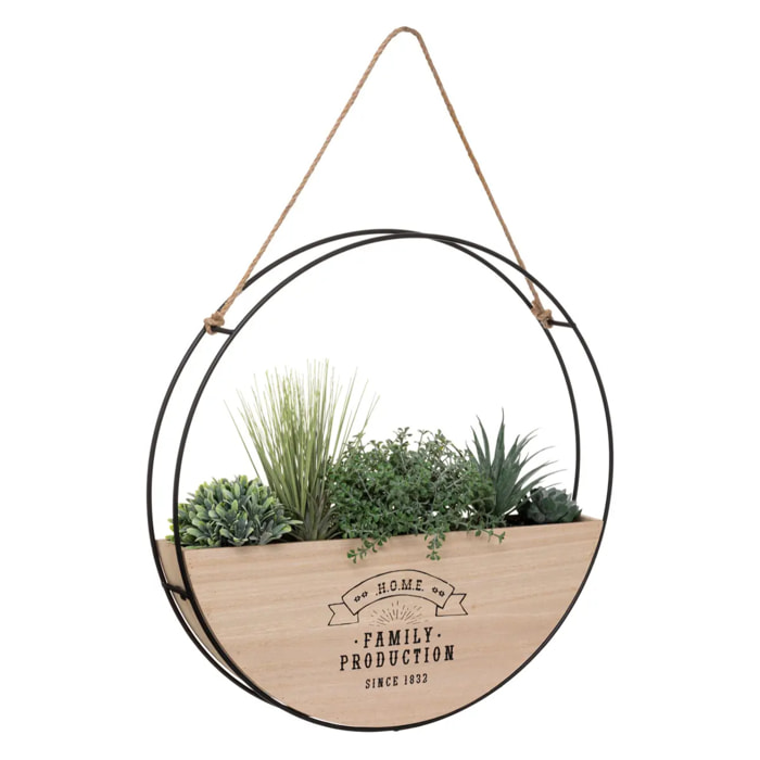 Plante artificielle suspendue "Krista" en bois et métal D44cm