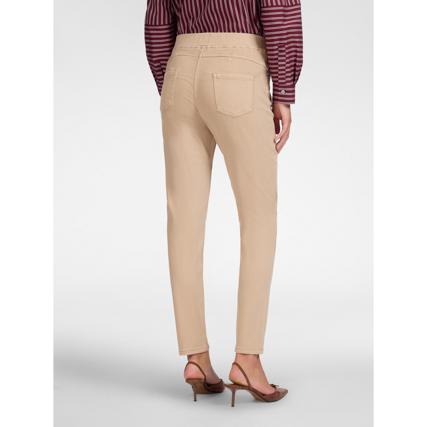 Elena Mirò - Pantaloni slim in drill misto cotone - Beige
