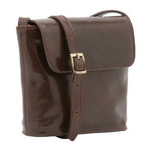 Borsa a tracolla  da uomo In Vera pelle Made in Italy 16x17,5x7 cm