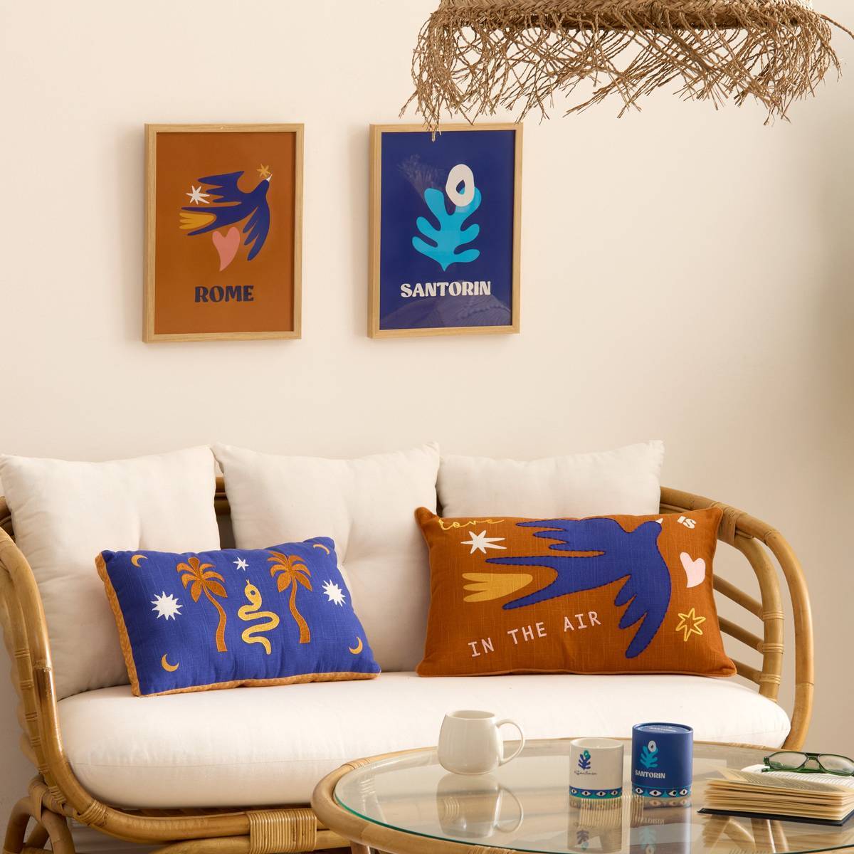 Affiche encadrée Libe 30x40cm "Santorin"