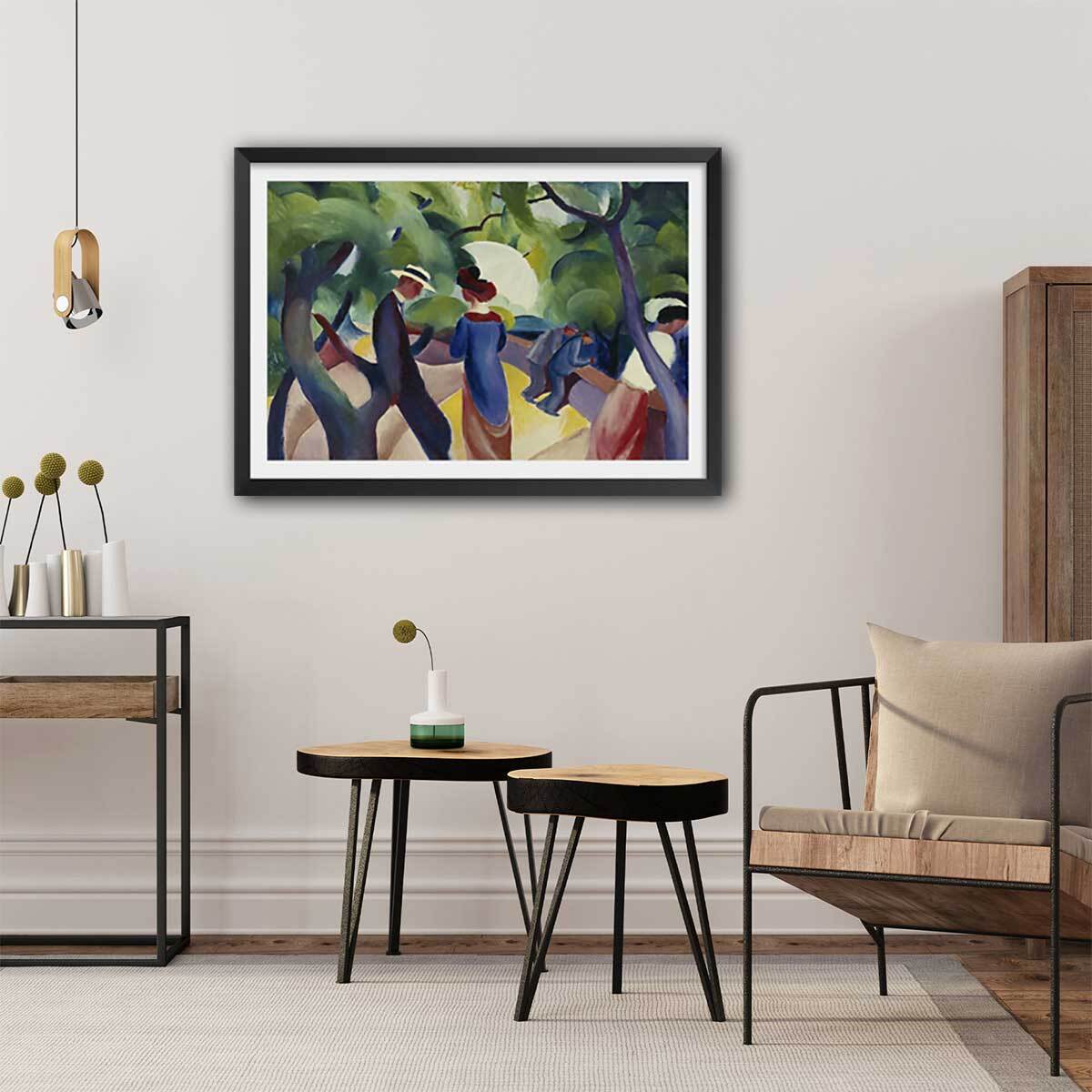 Poster Promenade- Macke August Affiche sous cadre noir