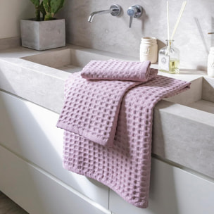 INTRECCI HOME Set Bagno Asciugamani Viso+Ospite, in Puro Cotone 300 g, Leggerezza e Praticità, con Lavorazione Nido d’Ape, Ideale per Asciugatura Rapida