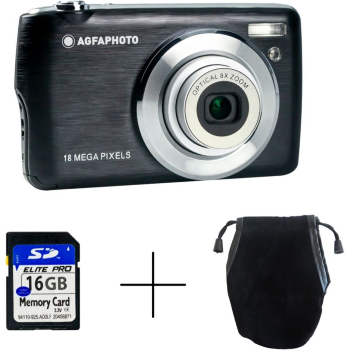 Appareil photo Compact AGFAPHOTO DC8200 Noir Pack Etui + Carte SD 16GB