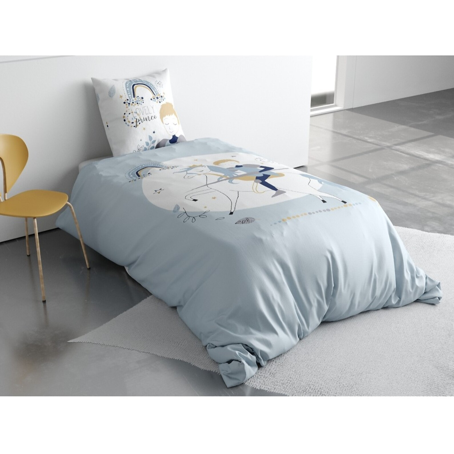 Parure Housse De Couette 2pcs 100% Coton Classique 47fils Lovely Prince