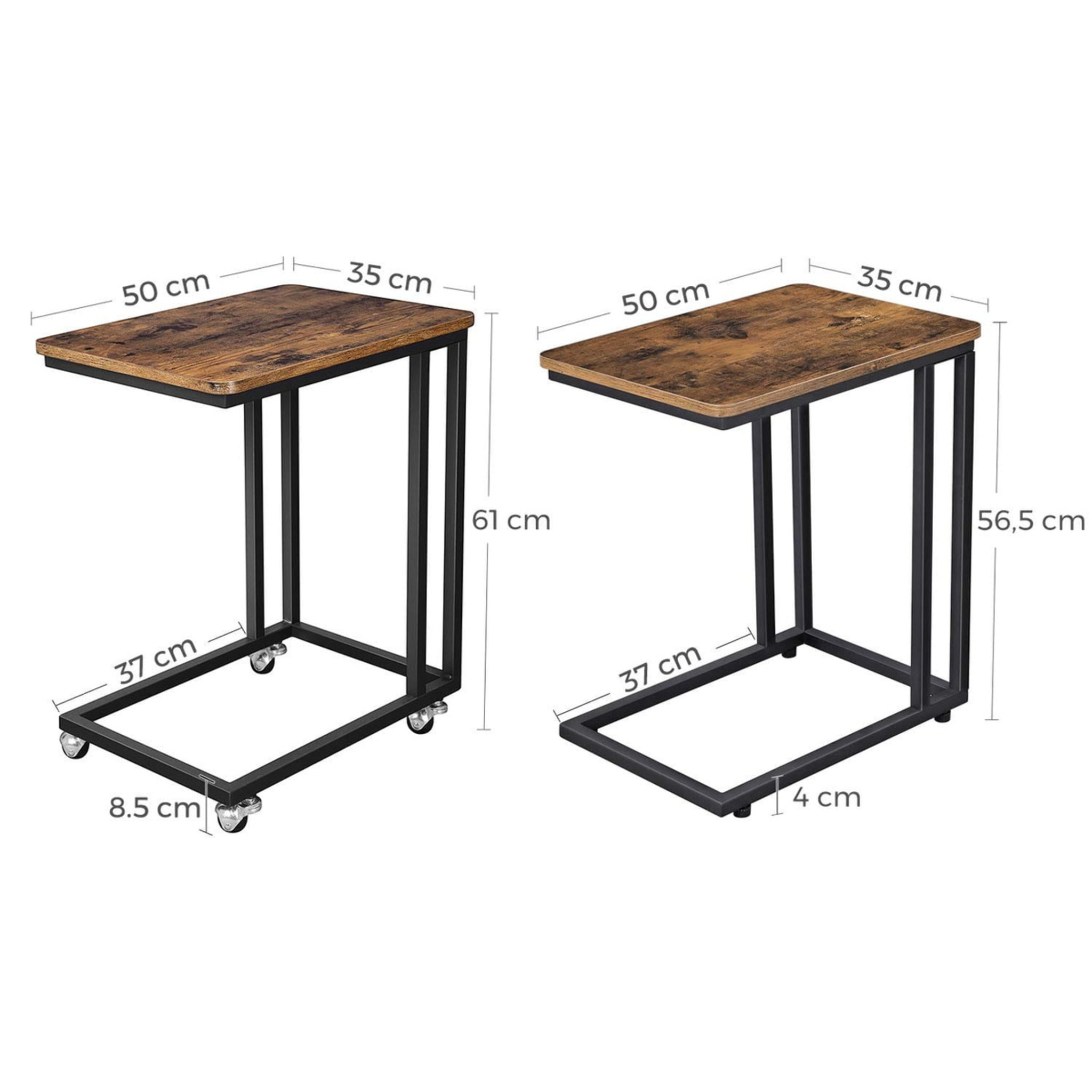 Tavolino da salotto mobile LNT50X in stile industriale