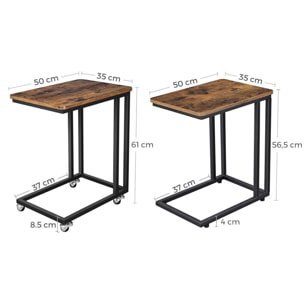 Tavolino da salotto mobile LNT50X in stile industriale