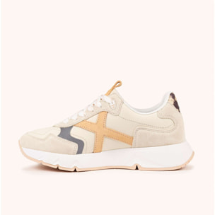 MUNICH MAMBA 04 Sneakers de gran volumen y estética contemporánea Beige, Ocre y Animal Print