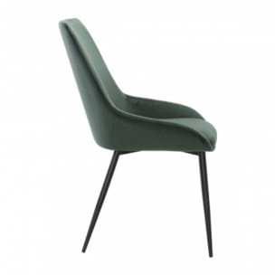 Chaise en velours avec piètement métal noir - 6 coloris - MONDO