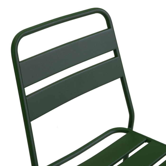 Sedia Rovigo Vacchetti in metallo verde cm50x54h42/87