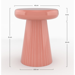 Table d'appoint ronde en métal rose D40 cm - Adélie