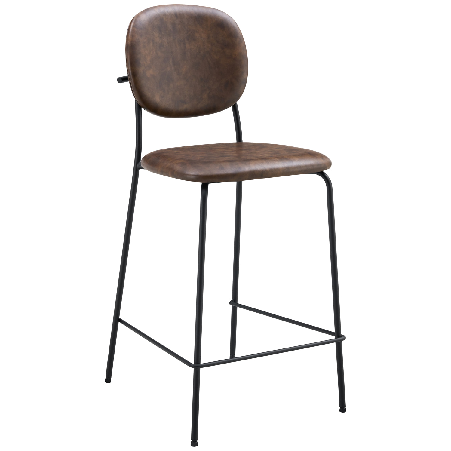 Lot de 2 tabourets de bar en simili marron EDMOND