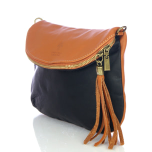 Ancona Bolso bandolera Mujer.Piel auténtica Sauvage