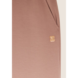 Pantalone donna in felpa viscosa con tasche cargo in velluto