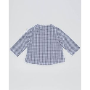 CAMISA CUADRO VICHY MARINO DETALLES ROJOS