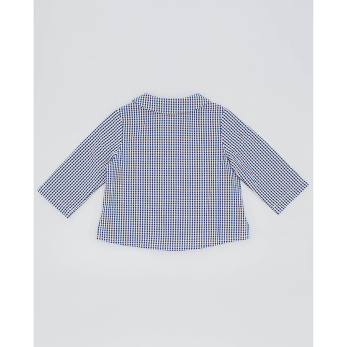 CAMISA CUADRO VICHY MARINO DETALLES ROJOS