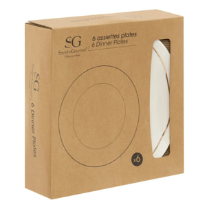 Lot de 6 assiettes plates Selena diamètre 26cm