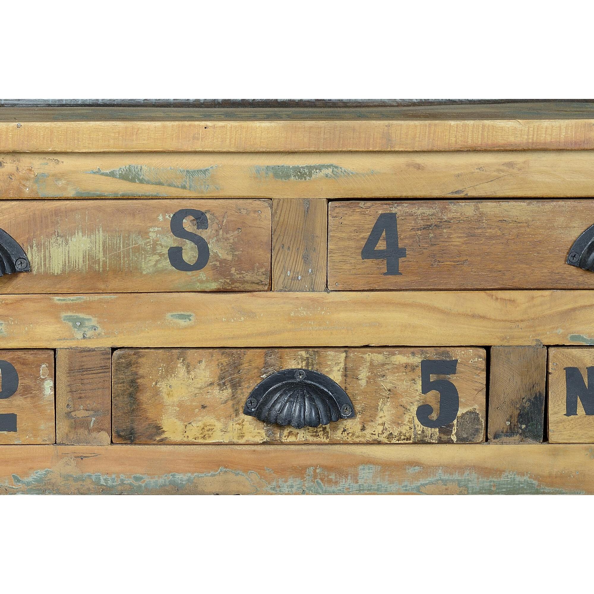 Mesa de centro - madera reciclada y hierro - 42x110x70cm