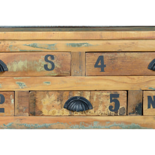 Mesa de centro - madera reciclada y hierro - 42x110x70cm