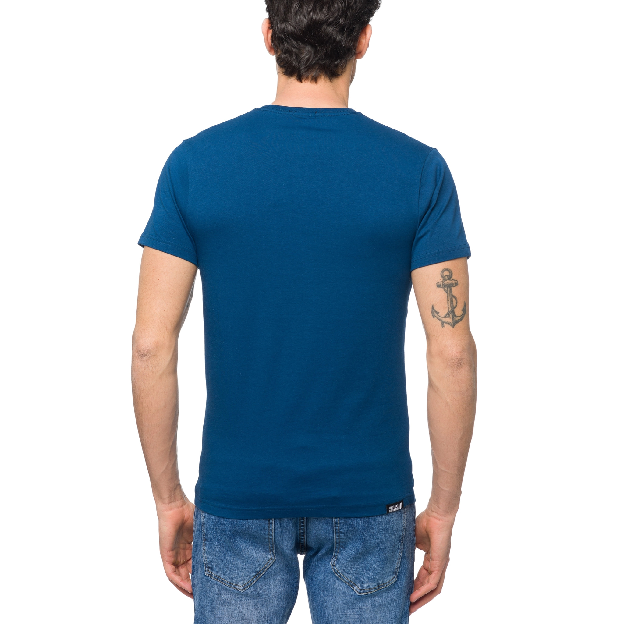 T-shirt in cotone 150 gr Hot Buttered Waves Colore Blu Chiaro.