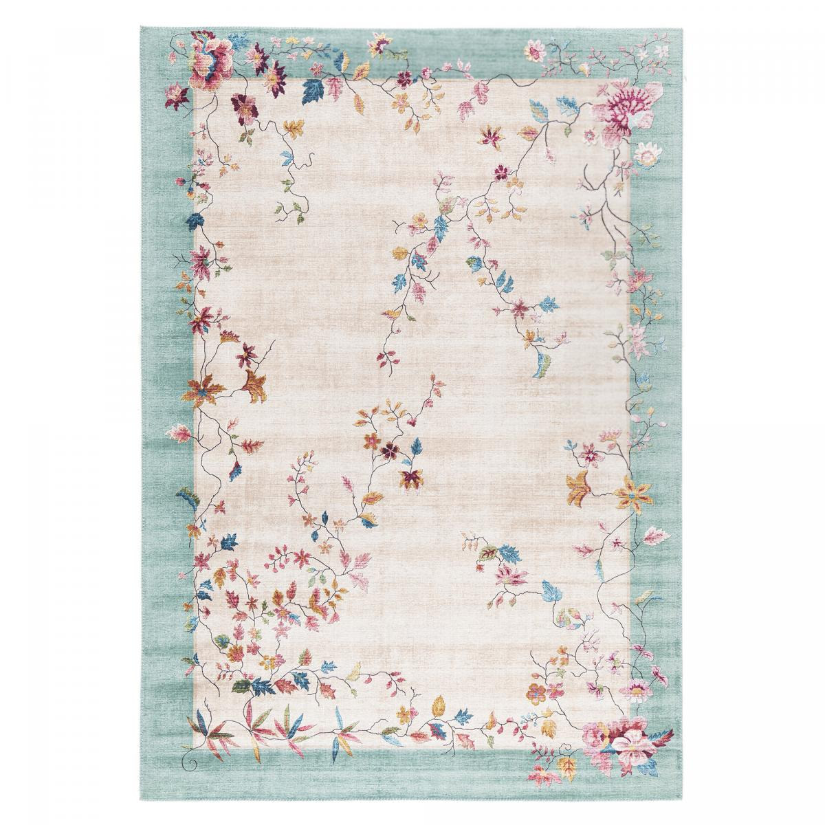 Tapis salon et chambre tissé motif floral LUHE