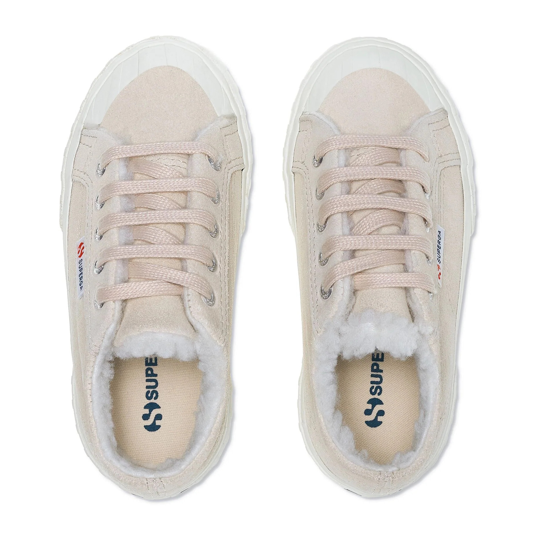 Sneakers Superga Bambino/A Rosa 2630 KIDS STRIPE SUEDE FUR