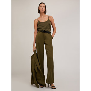 Motivi - Top lingerie in raso - Verde militare