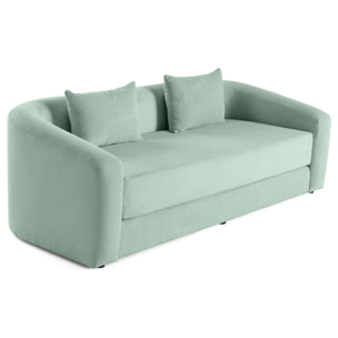 Nuvia - Canapé convertible déplimousse 3 places en velours texturé - Bleu