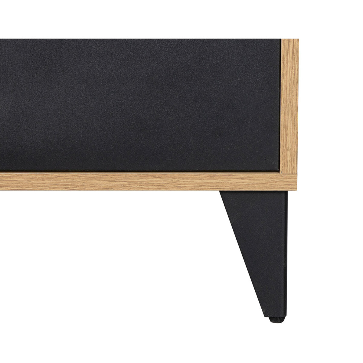 Tribeca - buffet haut - effet bois et métal noir - 100x112 cm - Bois / Noir
