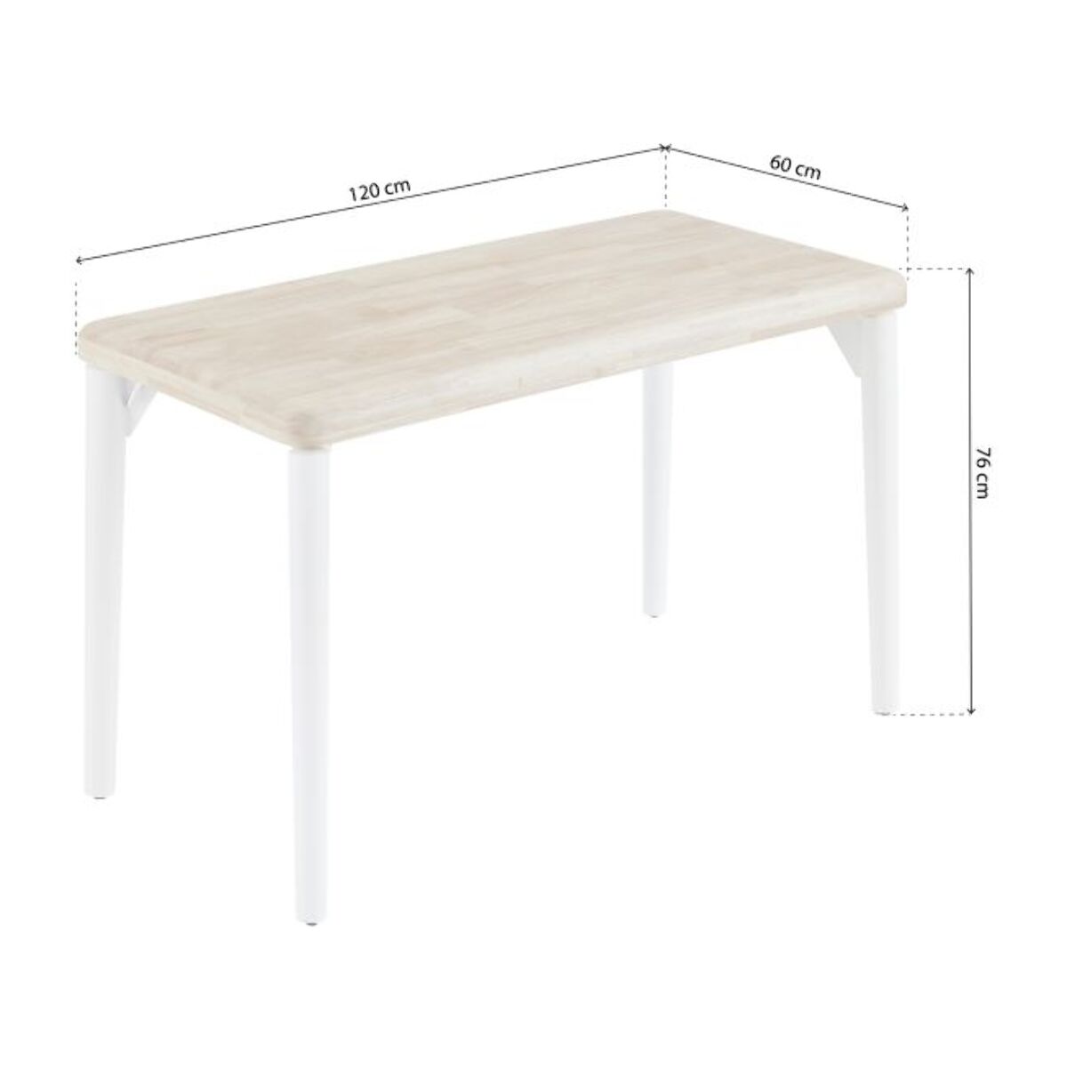 Mesa de estudio Padma Blanco - Roble