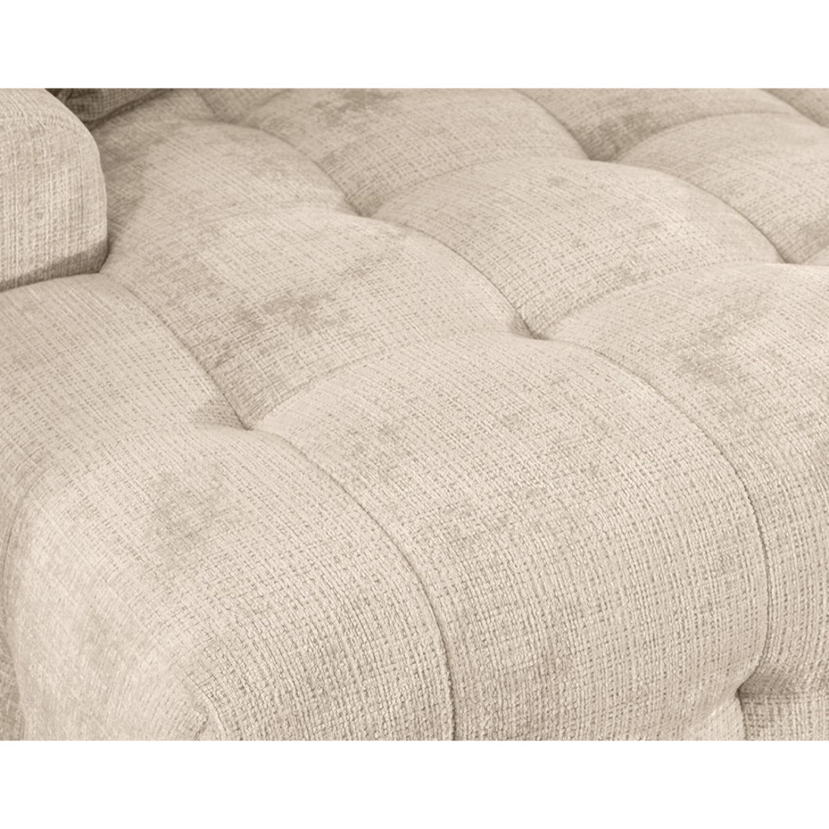 Diane - Canapé d'angle droit 4 places en velours texturé - Beige