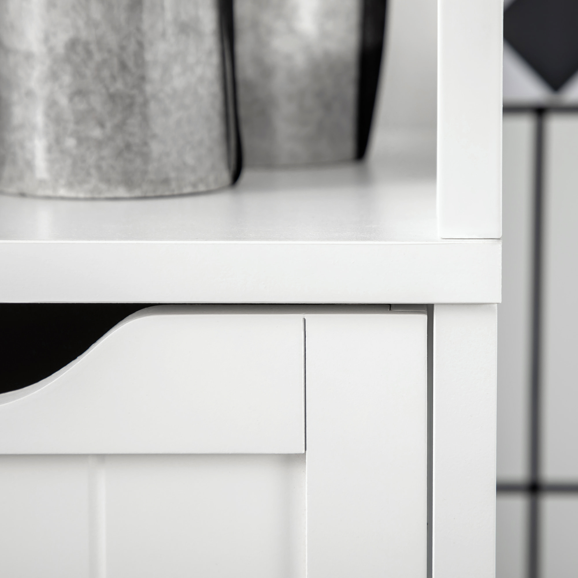 Armario Alto de Baño Estrecho con 3 Cajones y 2 Estantes Abiertos Columna de Baño Estilo Moderno para Salón Aseo Cocina 30x30x141,6 cm Blanco