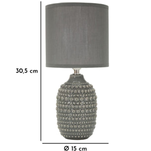 LAMPADA DA COMODINO POINTS GRIGIA CM Ø 15X30,5