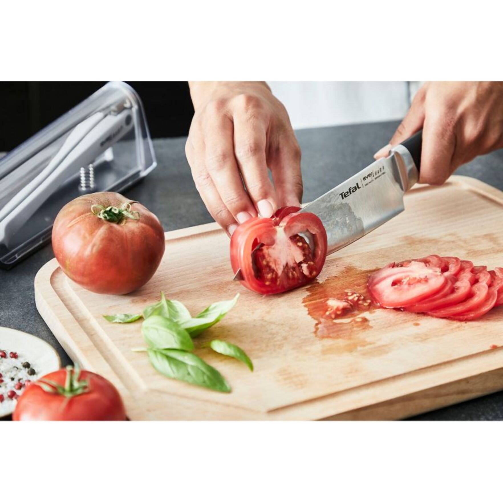 Couteau chef TEFAL Ever Sharp Couteau + aiguiseur