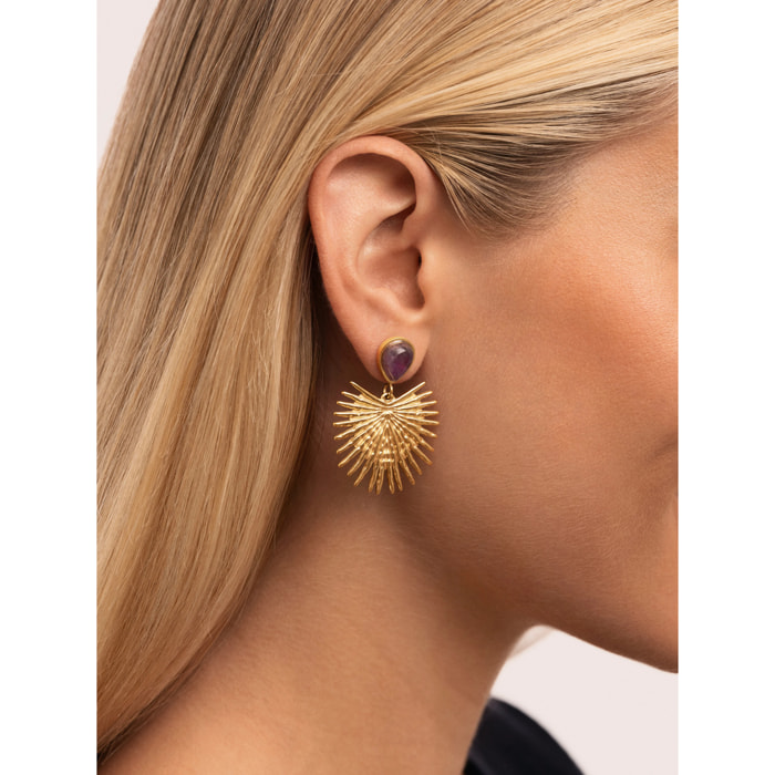 Pendientes Purple Catalina Acero Baño Oro