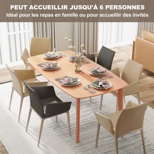 Table à manger 6 personnes dim. 150 x 80 cm bois de pin pré-huilé