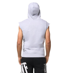 Felpa da uomo con cappuccio senza maniche non felpata Leone Boxing Legend